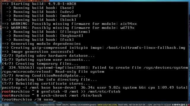 how to install arch linux and install any desktop environment afterwards iso of 02/2017 смотреть онлайн