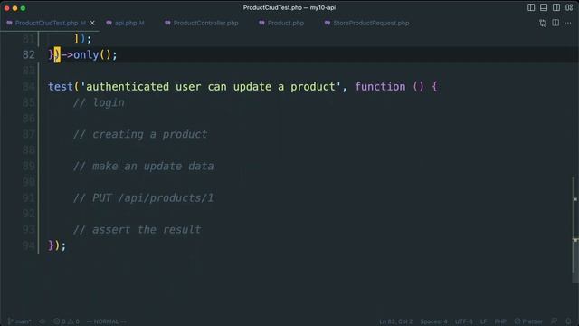 Laravel 10 API with PEST TDD : Part 5. Update a Product (update) смотреть онлайн