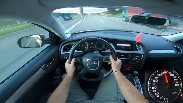 Audi A4 B8 Avant 2.0 Tdi 170 HP German Autobahn (2010) | POV Test Drive Top Speed Onboard