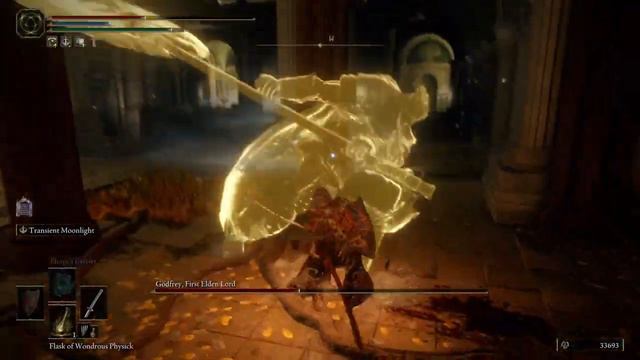 Elden Ring | Godfrey, First Elden Lord Bossfight. (1st attempt) Moonveil Katana build-Xbox Series X смотреть онлайн