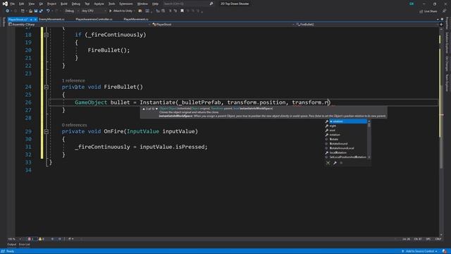 How to Make the Player Shoot (Unity Tutorial | 2D Top Down Shooter) смотреть онлайн