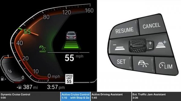 Cruise control buttons on a BMW