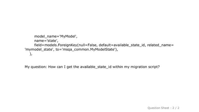 Django : Default value for foreign key in Django migrations.AddField смотреть онлайн