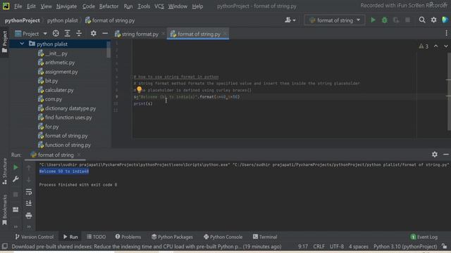 #33 String Formating in Python || Python String Formating using format function (हिन्दी ) смотреть онлайн