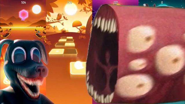 Cartoon Dog & Train Eater ? Spider House Head & Choo Choo Charles - Tiles Hop смотреть онлайн