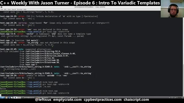 C++ Weekly - Ep 6 Intro To Variadic Templates смотреть онлайн