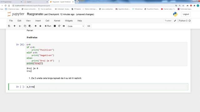 3.Jupyter tutorijal(Python)-Razgranate strukture-(if, if-else, if-elif-else) смотреть онлайн