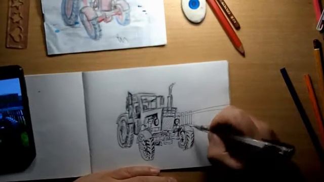 how to draw tractor/як намалювати трактора смотреть онлайн