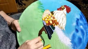 Процесс вышивки гладью СКАЗОЧНОГО ПЕТУШКА - поэтапная вышивка. Рукоделие своими руками. Embroidery