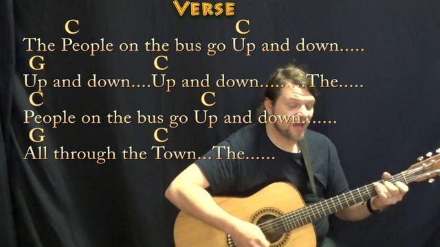 Wheels on the Bus - Guitar Cover Lesson in C Major with Chords/Lyrics - Munson смотреть онлайн