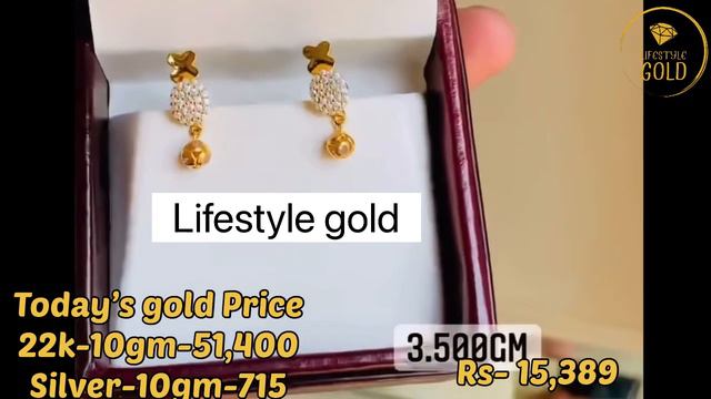 Daily wear hoop Earrings designs with weight & price #lifestylegold смотреть онлайн