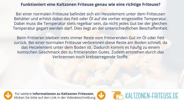 Funktioniert eine Kaltzonen Friteuse genau wie eine richtige Friteuse? смотреть онлайн