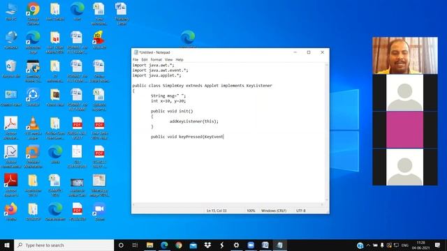 Advanced Java 4th Sem ||04/06/21|| Unit-1|| Key Event Program|| Class 12 смотреть онлайн