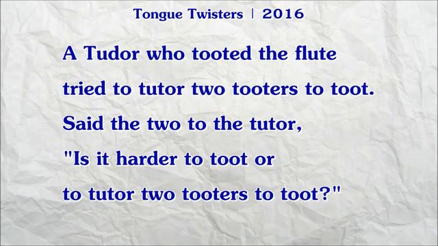 #318 | A Tudor who Tooted the Flute tried to Tutor two Tooters to Toot смотреть онлайн