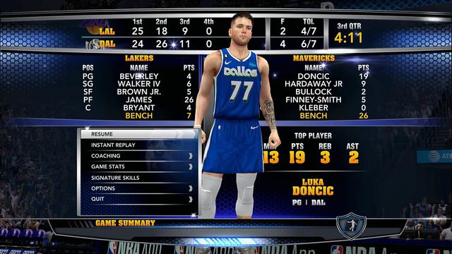 NBA 2K14 UBR MOD│Lakers vs Mavericks Christmas│Lebron with 45! Luka with 29! смотреть онлайн