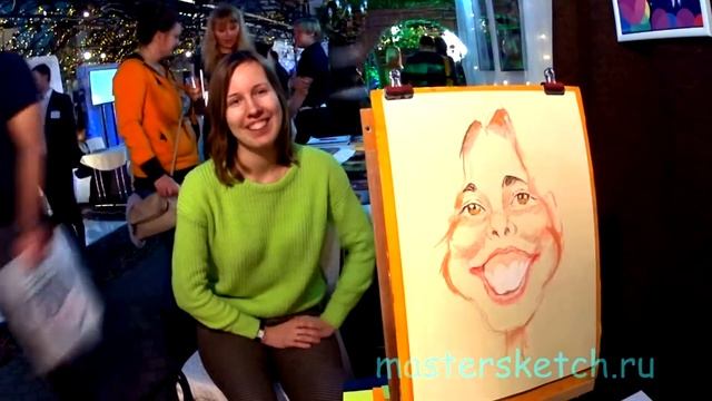 Рисую весёлый портрет (шарж) пастельными мелками смотреть онлайн
