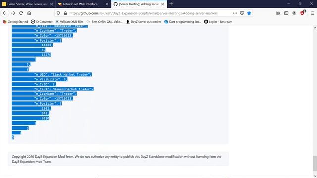 How To Add Map Markers To Dayz Using Expansion On Nitrado Server