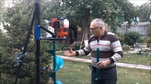 Стойка бензобура 2 метра шнек диаметром 30см