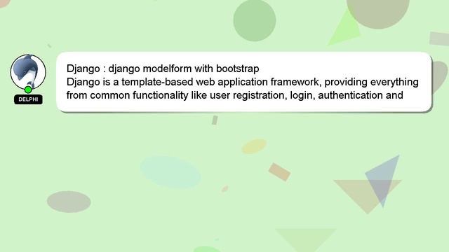 Django : django modelform with bootstrap смотреть онлайн