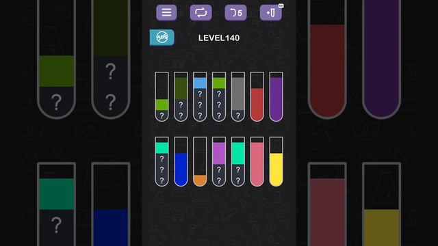 Water Sort Puzzle Level 140 #games #gameplay