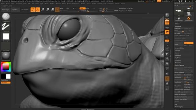 Sculpting a Carey Turtle From Scratch in ZBrush 4R8 - Part 01 смотреть онлайн