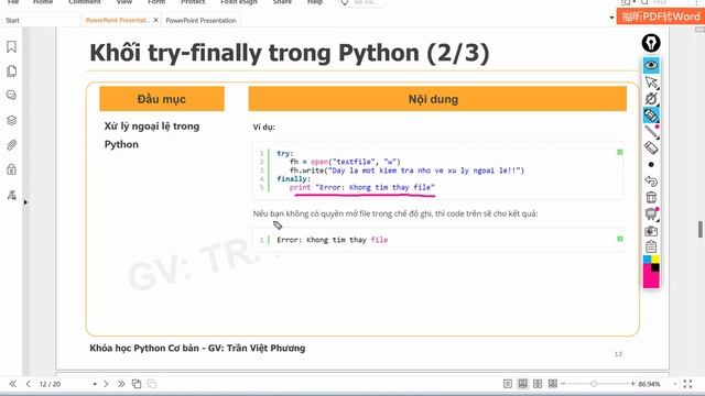 PYTHON CƠ BẢN | XỬ LÝ LỖI VÀ CÁC NGOẠI LỆ (ERRORS & EXCEPTION HANDLING) смотреть онлайн