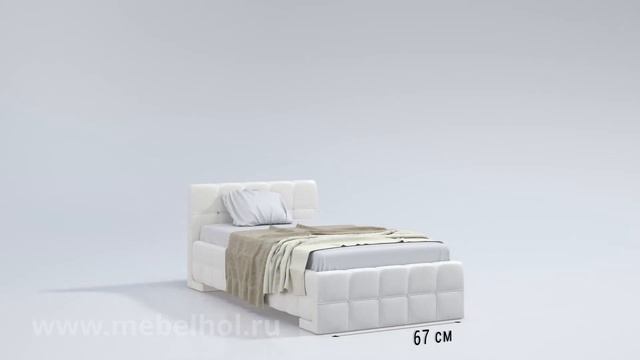Мягкая кровать "Bella" в белом цвете Санчо 2202 смотреть онлайн