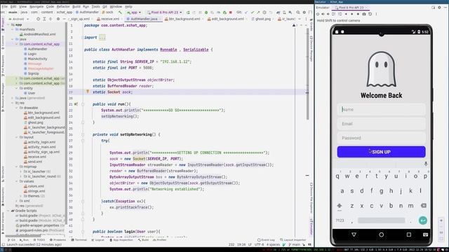 Chat Android App with authentication server (connection through a socket) смотреть онлайн
