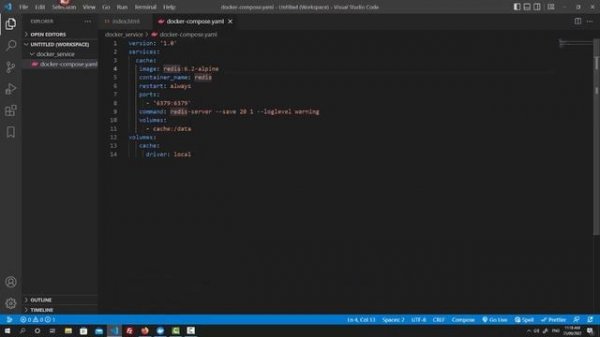 How to create docker compose for redis service