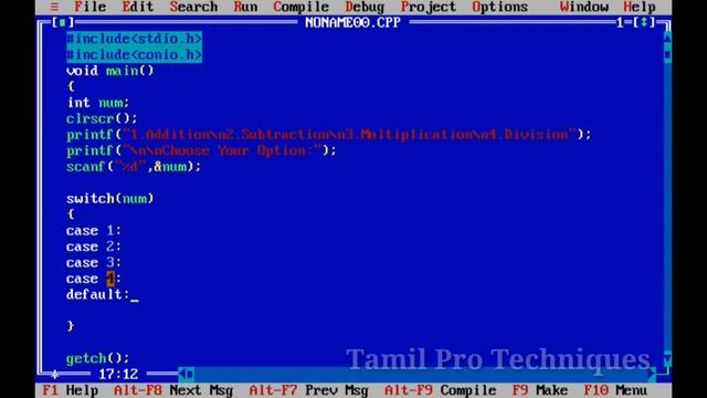 26. Switch Case Statement In C || Tamil Pro Techniques || смотреть онлайн