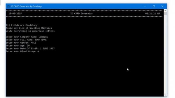 Python Project: ID Card Generator