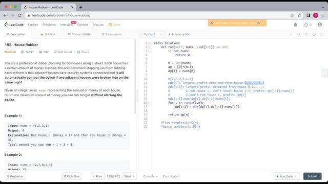 LeetCode 198: House Robber (python dynamic programming) смотреть онлайн