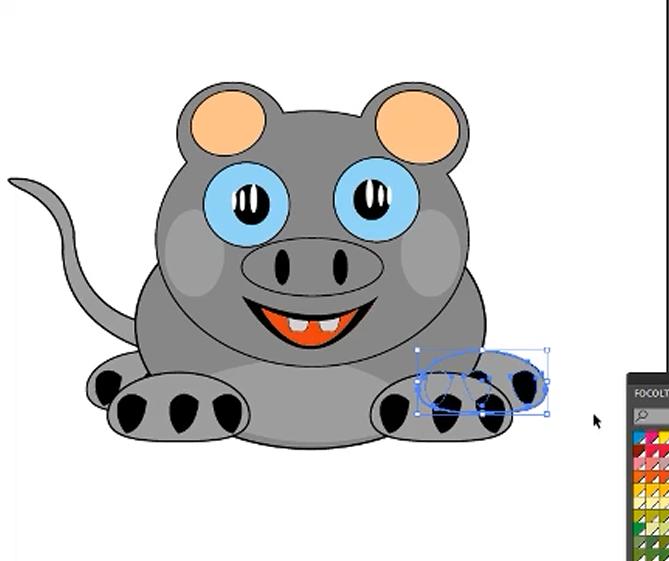 Рисуем мультяшного мышонка в программе Adobe Illustrator смотреть онлайн