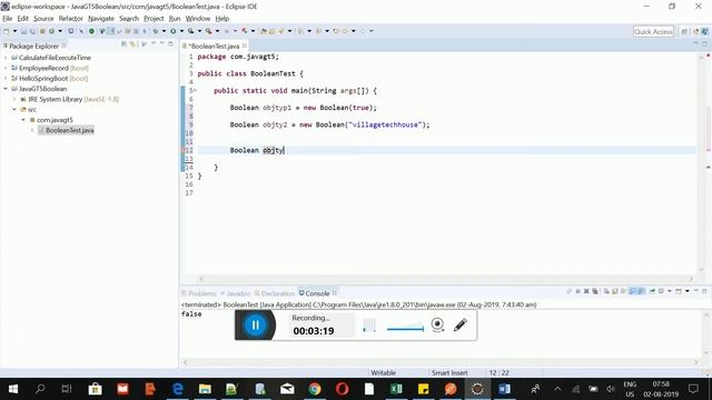 Java.Lang Package Boolean class 1: Definition смотреть онлайн