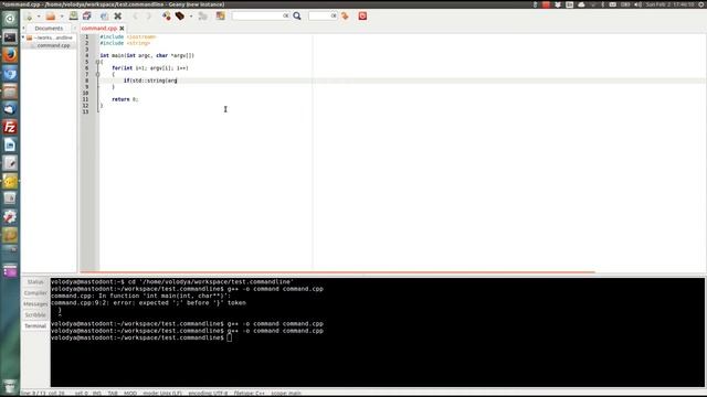 Параметры командной строки, C++ и bash смотреть онлайн