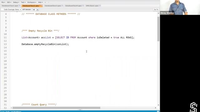 Methods in APEX Database Class Empty Recycle Bin смотреть онлайн