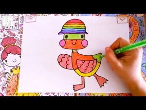 Как нарисовать утёнка поэтапно для детей | Радуга | Рисуем животных | Няня Уля
