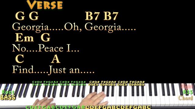 Georgia On My Mind (Ray Charles) Piano Cover Lesson in G with Chords/Lyrics смотреть онлайн