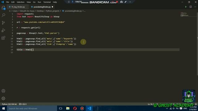 YouTube video tag finder - python смотреть онлайн