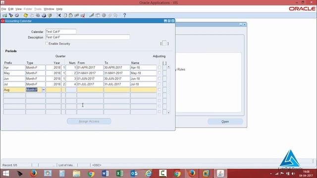 Creation of an Accounting Calendar with year type Fiscal in Oracle General Ledger R12 смотреть онлайн
