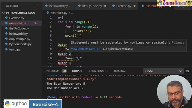 Python Exercise -4 | Print Pyramid pattern using For Loop in Python | Python practice in Hindi/Urdu смотреть онлайн