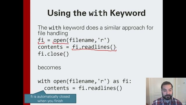 Handling Files in Python Using the with Keyword смотреть онлайн