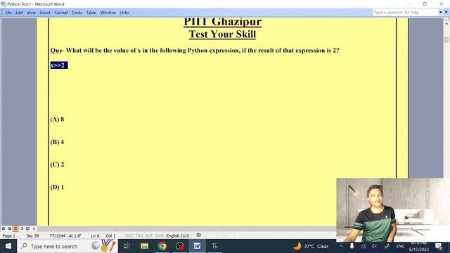 Test Paper 10-Python смотреть онлайн