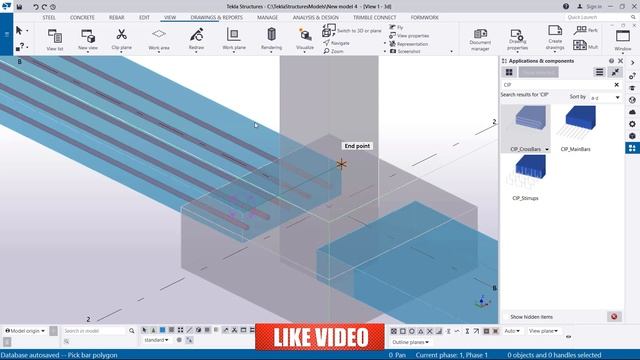 Strip footing | Rebar Detailing | TEKLA STRUCTURES смотреть онлайн