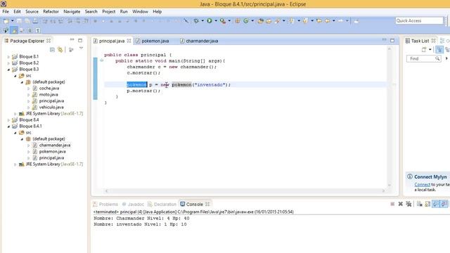 Bloque Java 8.4: Clases Abstractas y ejemplo Pokemon смотреть онлайн
