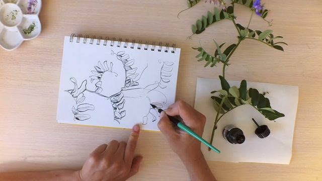 Зарисовка тушь+акварель. смотреть онлайн