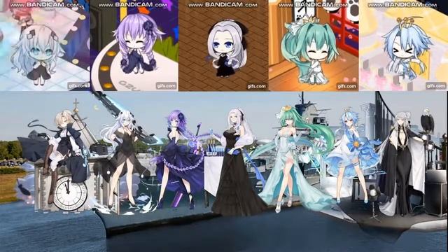 Azur Lane Neptunia and Yorktown Dance Gif смотреть онлайн