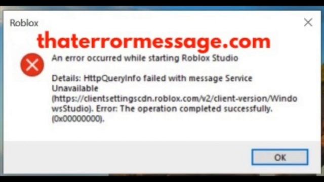 An error occurred while starting Roblox Studio смотреть онлайн