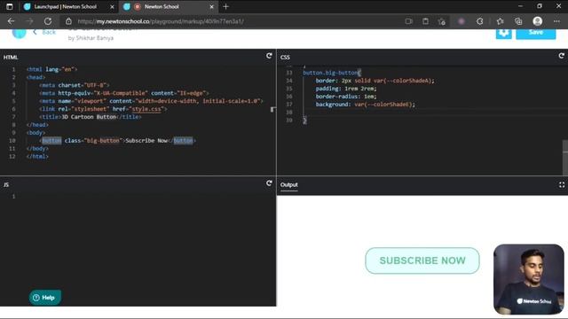 3D Animated Cartoon Button | CSS - MiniProject | E-02 | HTML, CSS JavaScript (Step by Step Tutorial смотреть онлайн