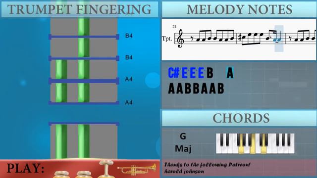 How to play Acacia (Pokemon Special) by BUMP OF CHICKEN on Trumpet (Tutorial) смотреть онлайн
